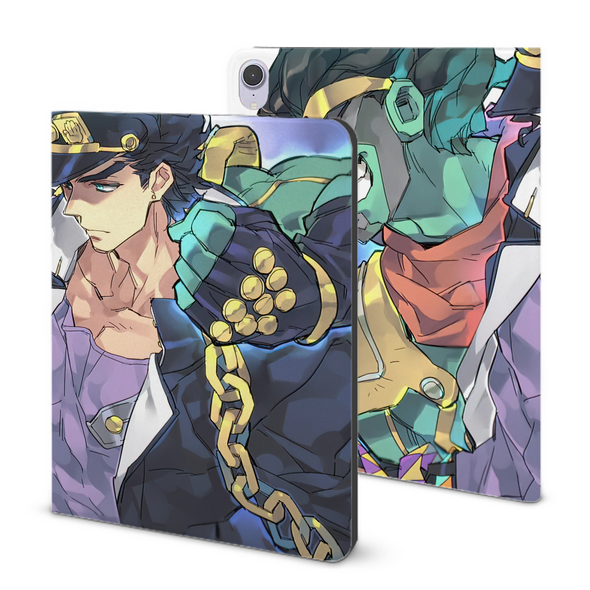（画像用） ジョジョの奇妙な冒険 JoJo's Bizarre Adventure IPad ケース ブック型 PUレザー TPU 耐衝撃 軽量 薄型 ペン収納なし 全面保護 IPad 各モデル対応